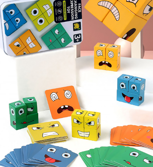 ExpressionQuest Cube: Interactive Montessori Puzzle for Early Learning & Fun