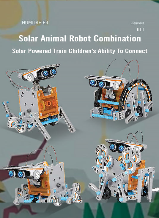 SolarBot Builders: 12-in-1 Solar-Powered DIY Robot Kit