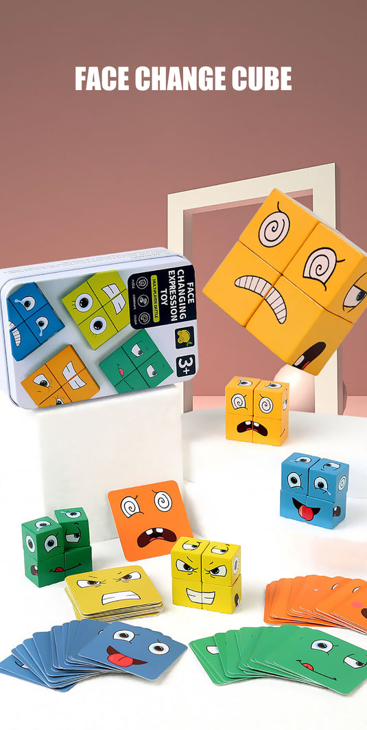 ExpressionQuest Cube: Interactive Montessori Puzzle for Early Learning & Fun