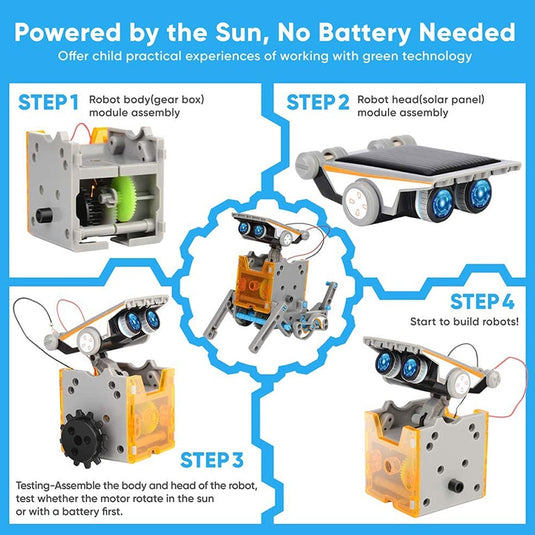 SolarBot Builders: 12-in-1 Solar-Powered DIY Robot Kit