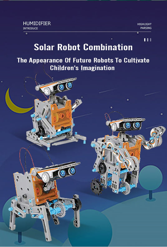 SolarBot Builders: 12-in-1 Solar-Powered DIY Robot Kit