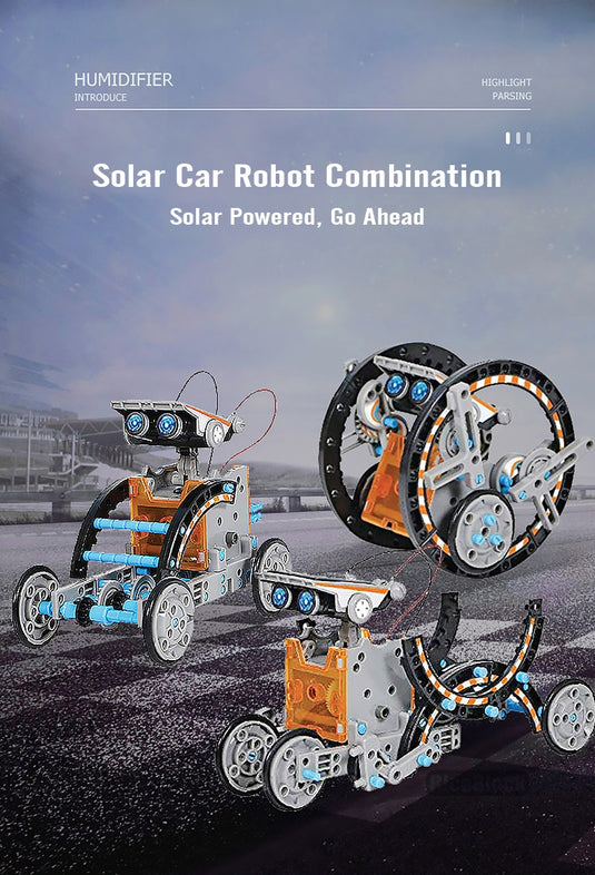 SolarBot Builders: 12-in-1 Solar-Powered DIY Robot Kit