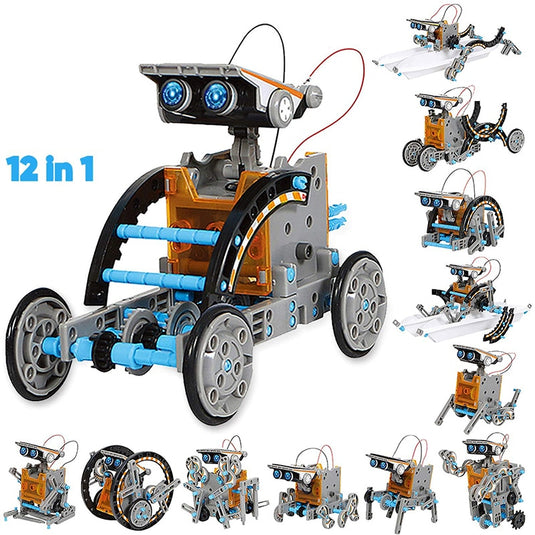 SolarBot Builders: 12-in-1 Solar-Powered DIY Robot Kit