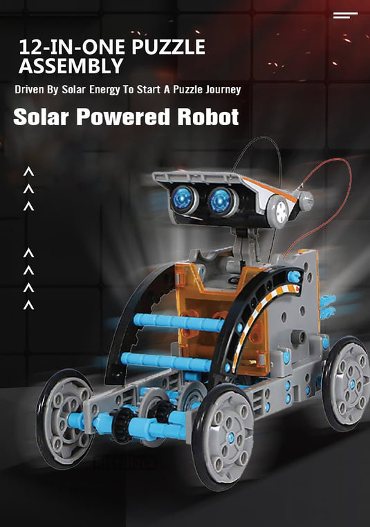 SolarBot Builders: 12-in-1 Solar-Powered DIY Robot Kit