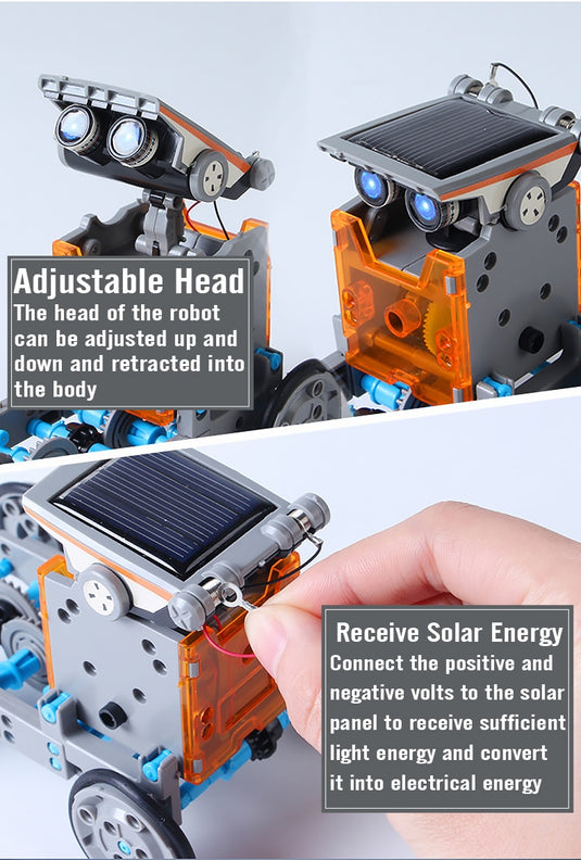 SolarBot Builders: 12-in-1 Solar-Powered DIY Robot Kit